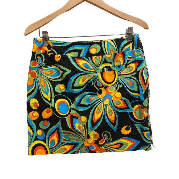 Loudmouth Golf Skort W's 4 Legacy Shagadelic Black Cotton Stretch Pockets - Picture 4 of 10